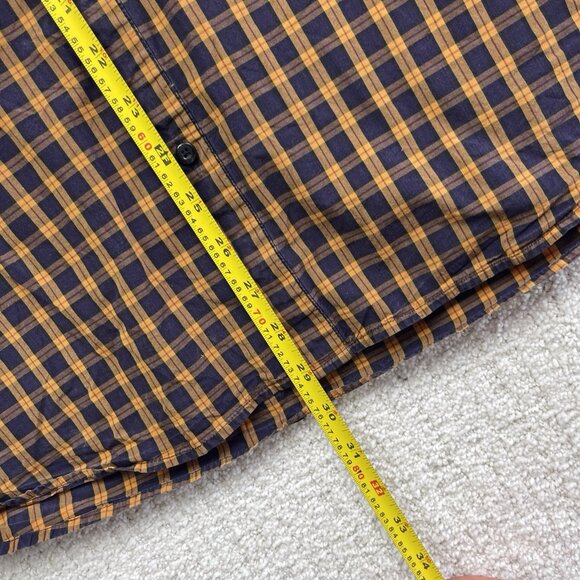 Scotch & Soda Men's L Check Orange Plaid Button Up Long Sleeve Shirt Outdoor - Picture 6 of 11